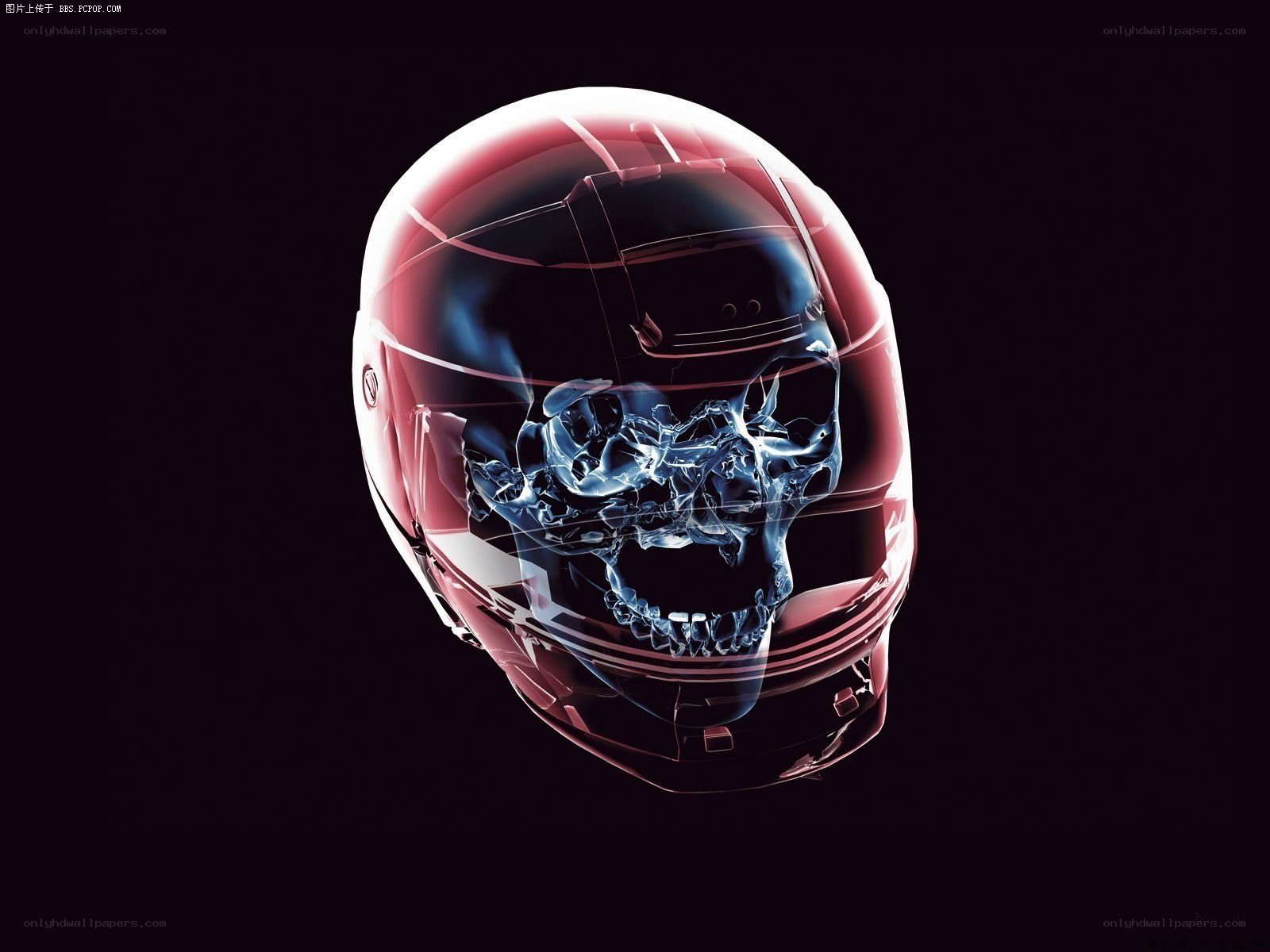 X-ray helmet with skull