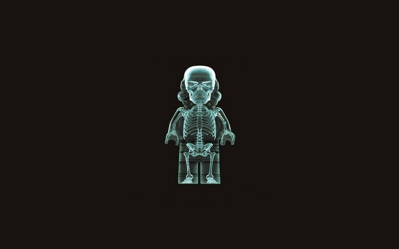 X-ray of a LEGO skeleton