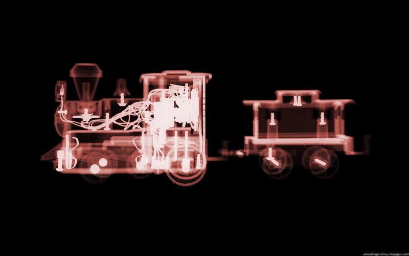 X-ray of a toy train