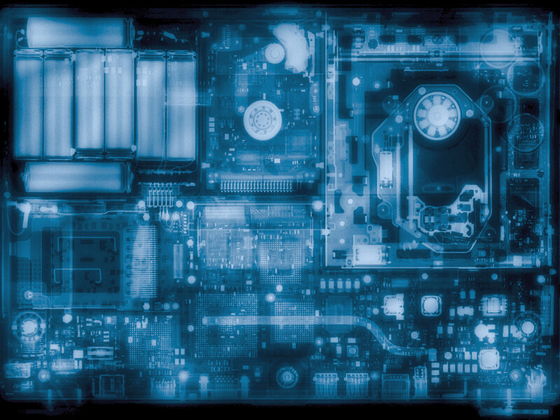 X-ray of computer motherboard