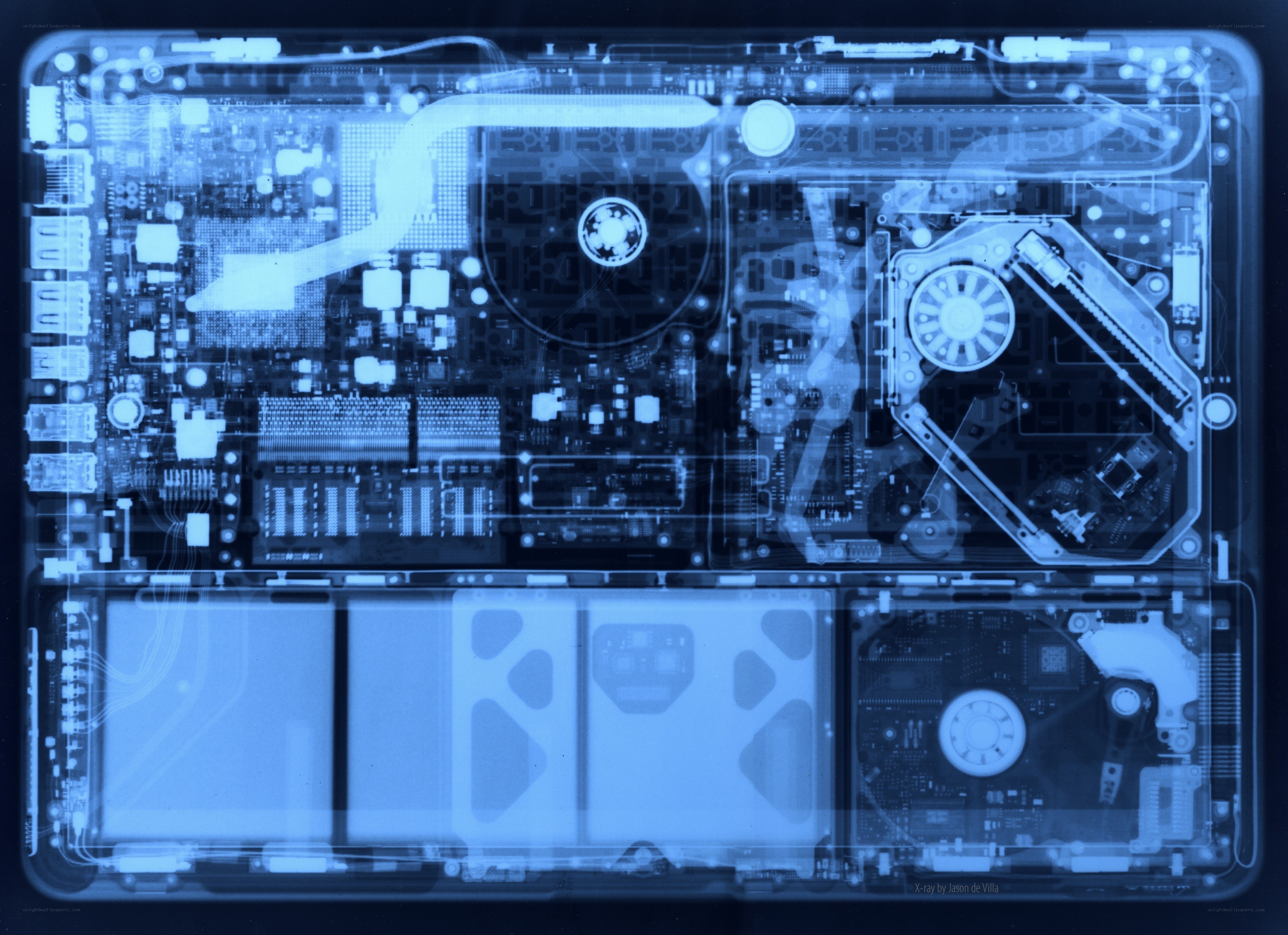 X-ray of laptop internals