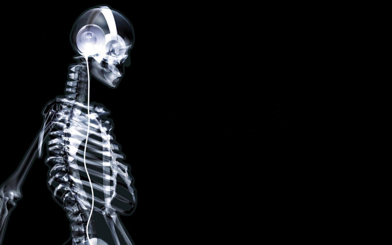 X-ray Skeleton with Headphones