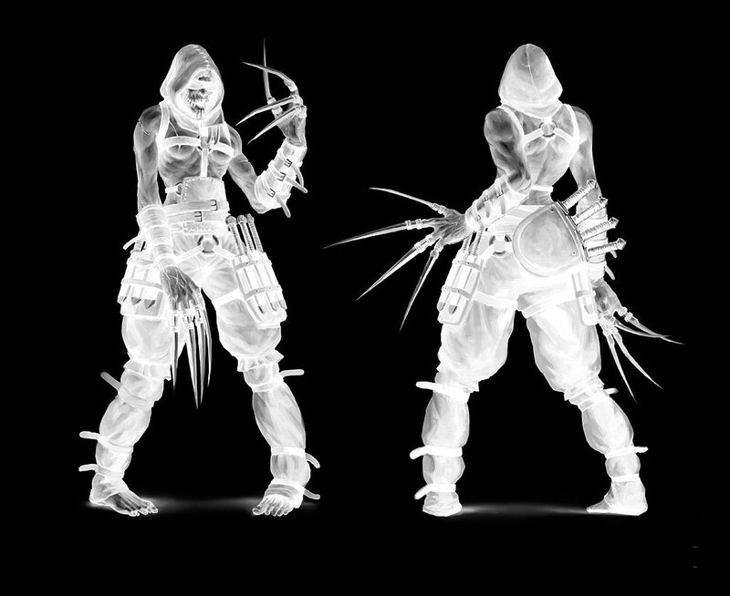 X-ray style warrior figures