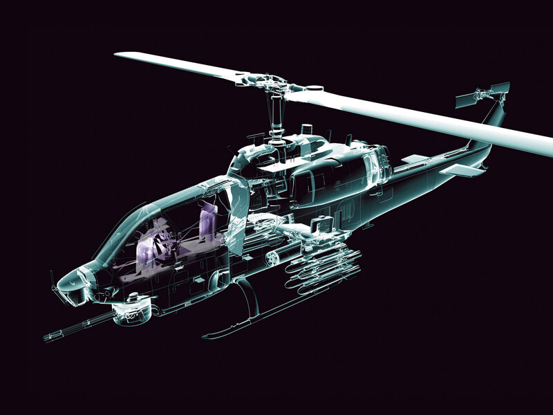 X-ray view of a military helicopter