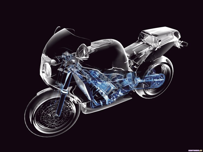 X-ray view of a motorcycle