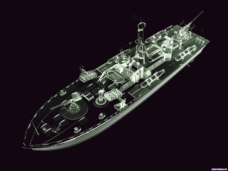 X-ray view of a warship