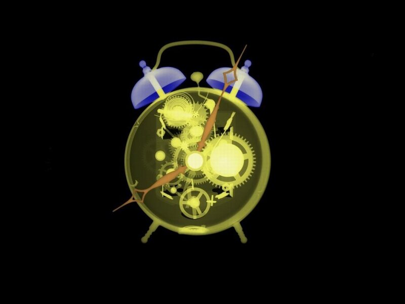 X-ray view of an alarm clock