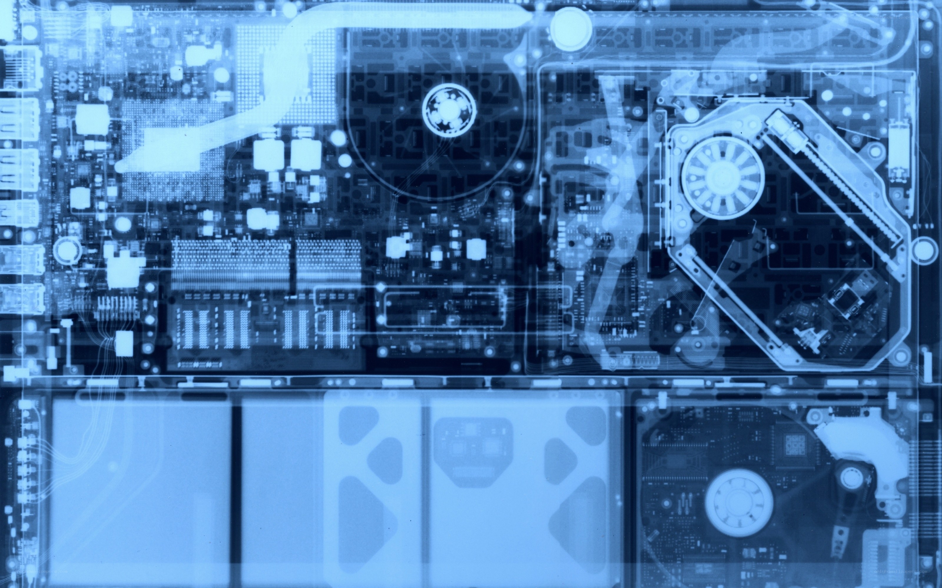 X-ray view of computer internals