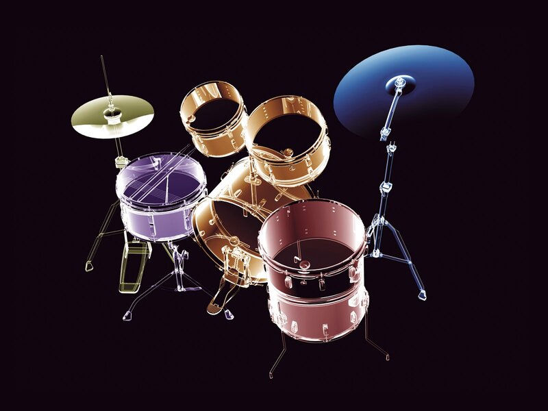 X-ray view of drum set
