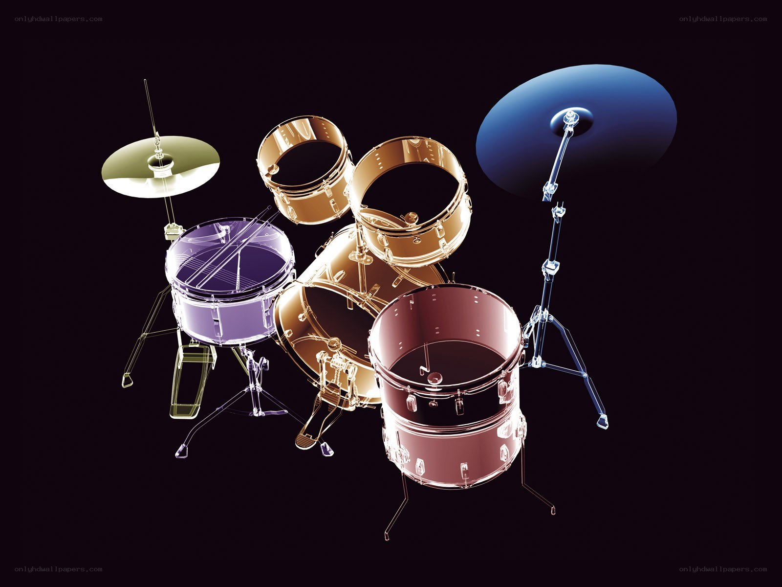 X-ray view of drum set