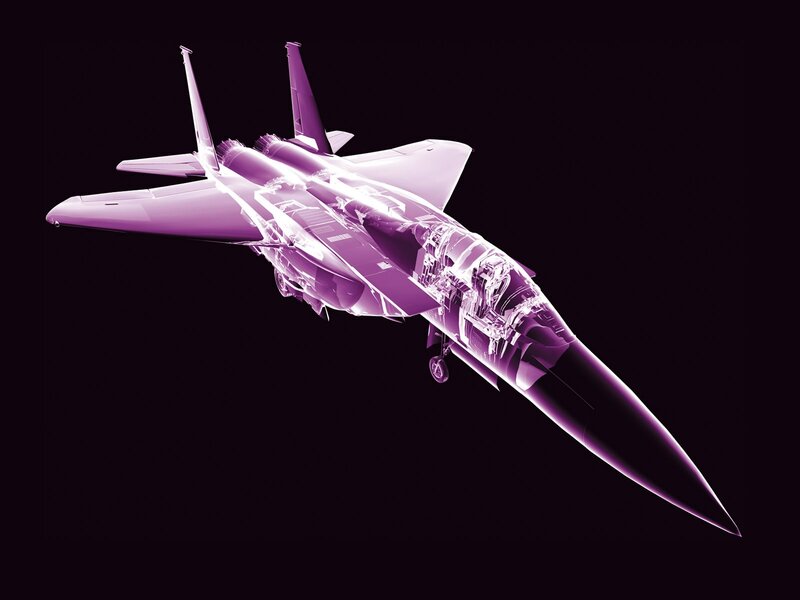 X-ray view of fighter jet