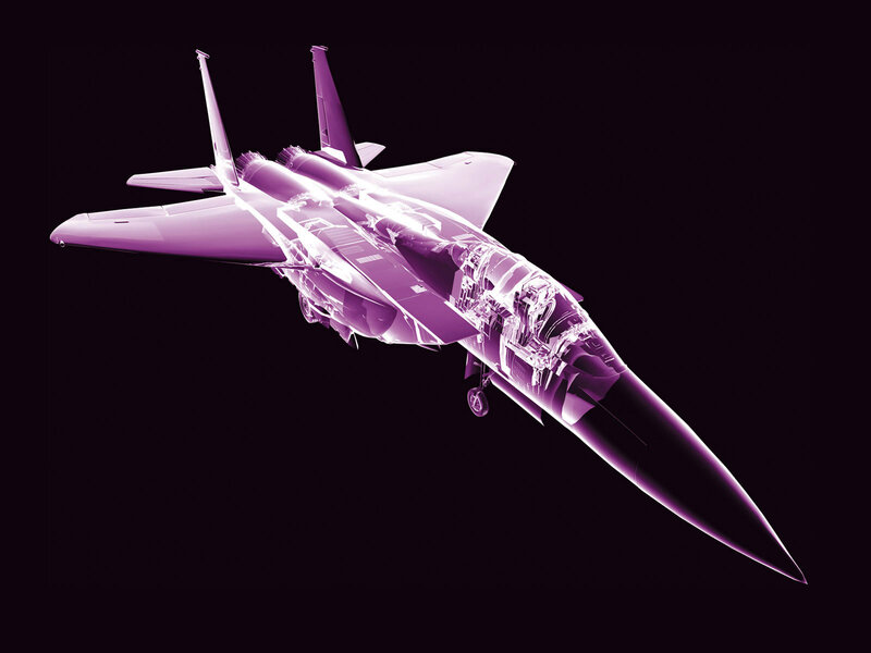 X-ray view of fighter jet