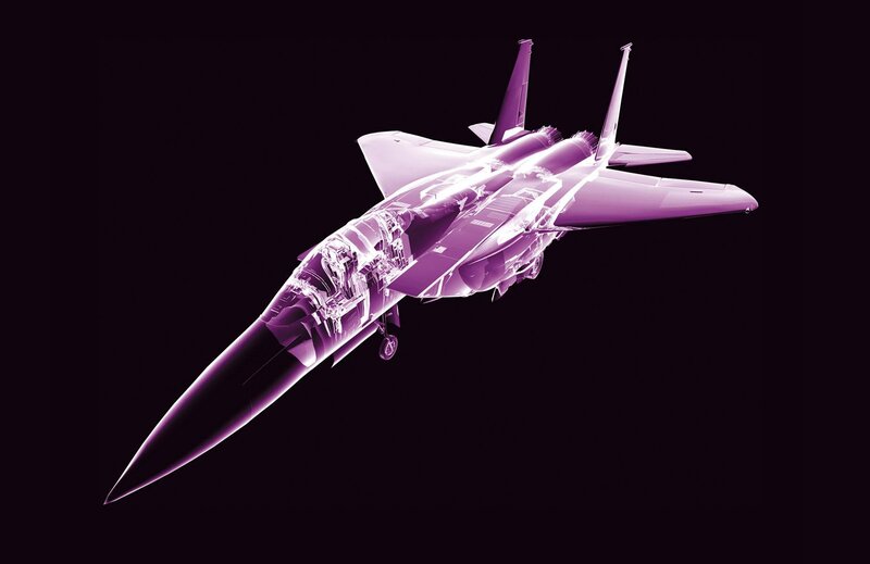 X-ray view of fighter jet