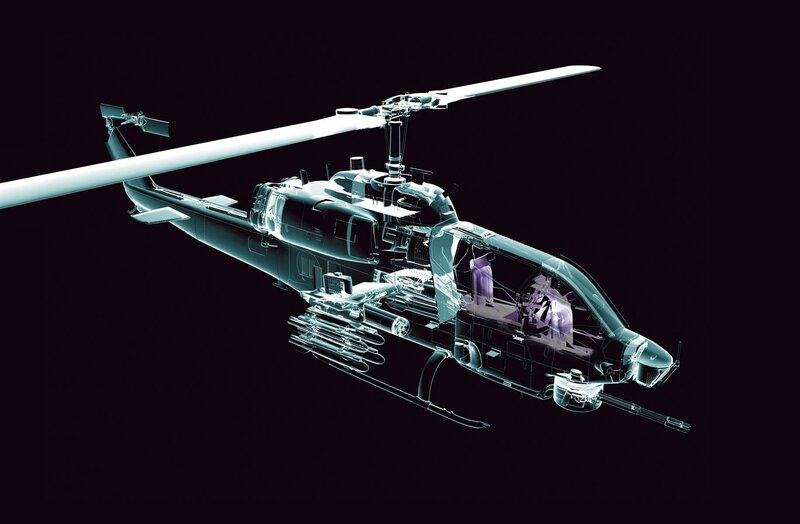X-ray view of military helicopter