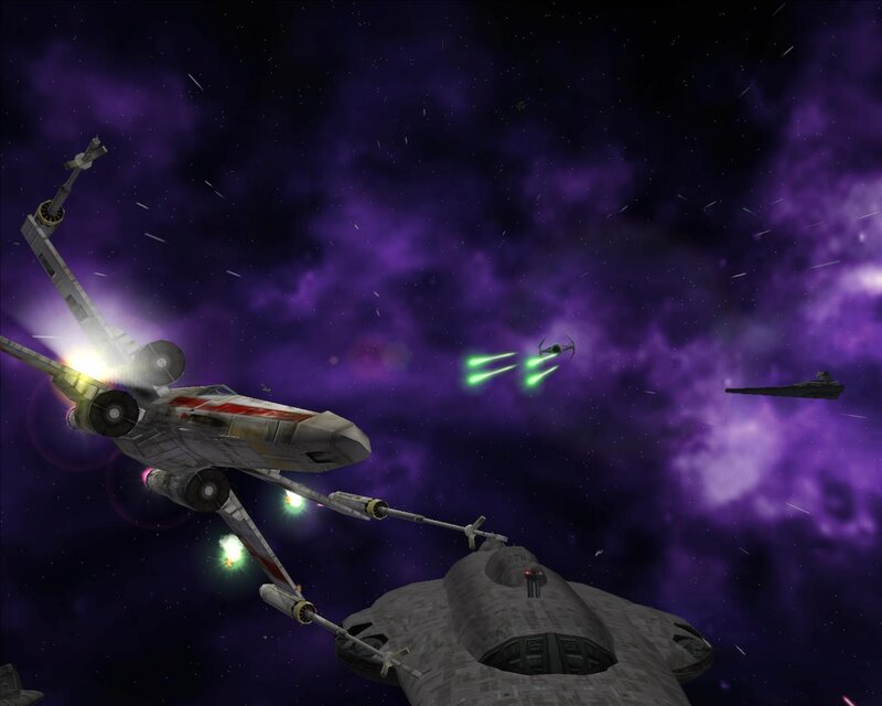 X-wing dogfight in space