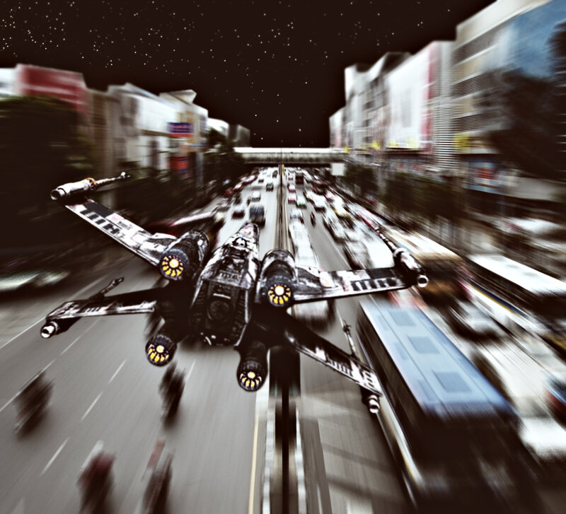X-wing Fighter in City