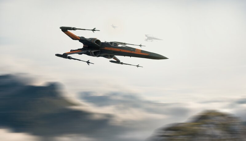 X-wing Fighter in Flight — Gray, Dynamic