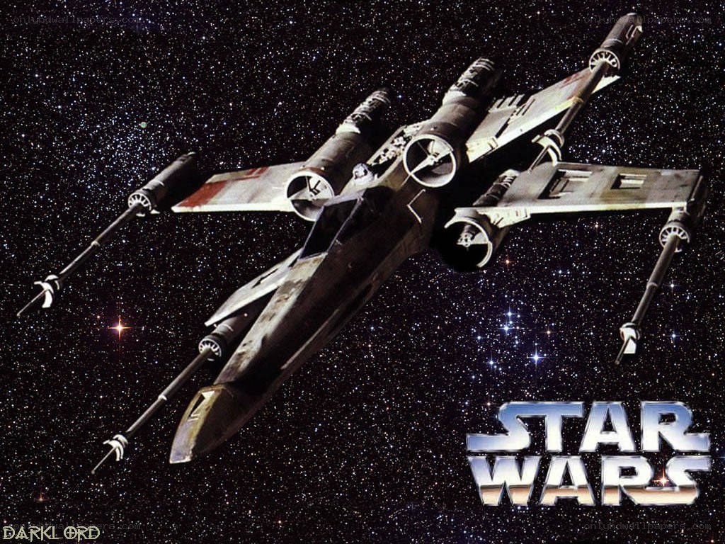 X-wing fighter in space