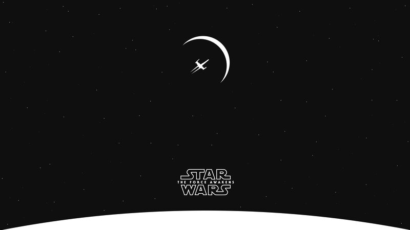 X-wing Fighter in Space — Black, Dramatic, Night