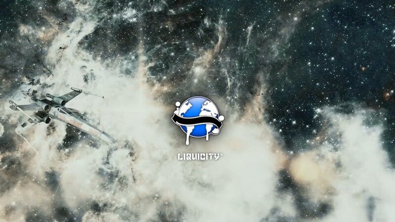 X-wing Fighter in Space — Blue, Dramatic