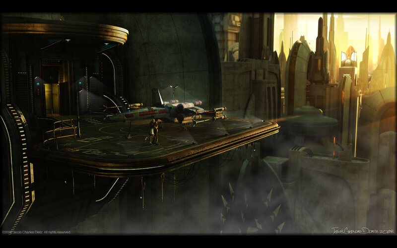 X-wing Fighter on Platform