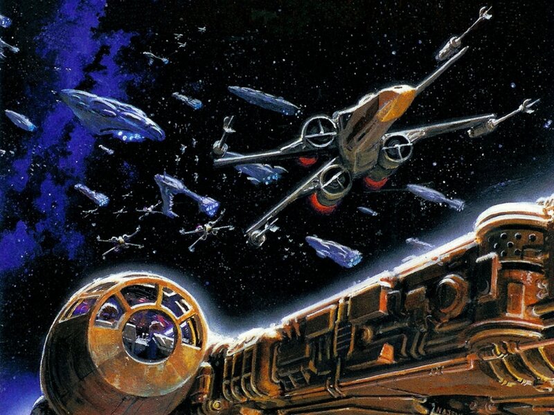 X-wing Fighters in Battle — Black
