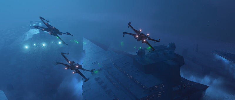 X-wing Fighters in Formation — Blue