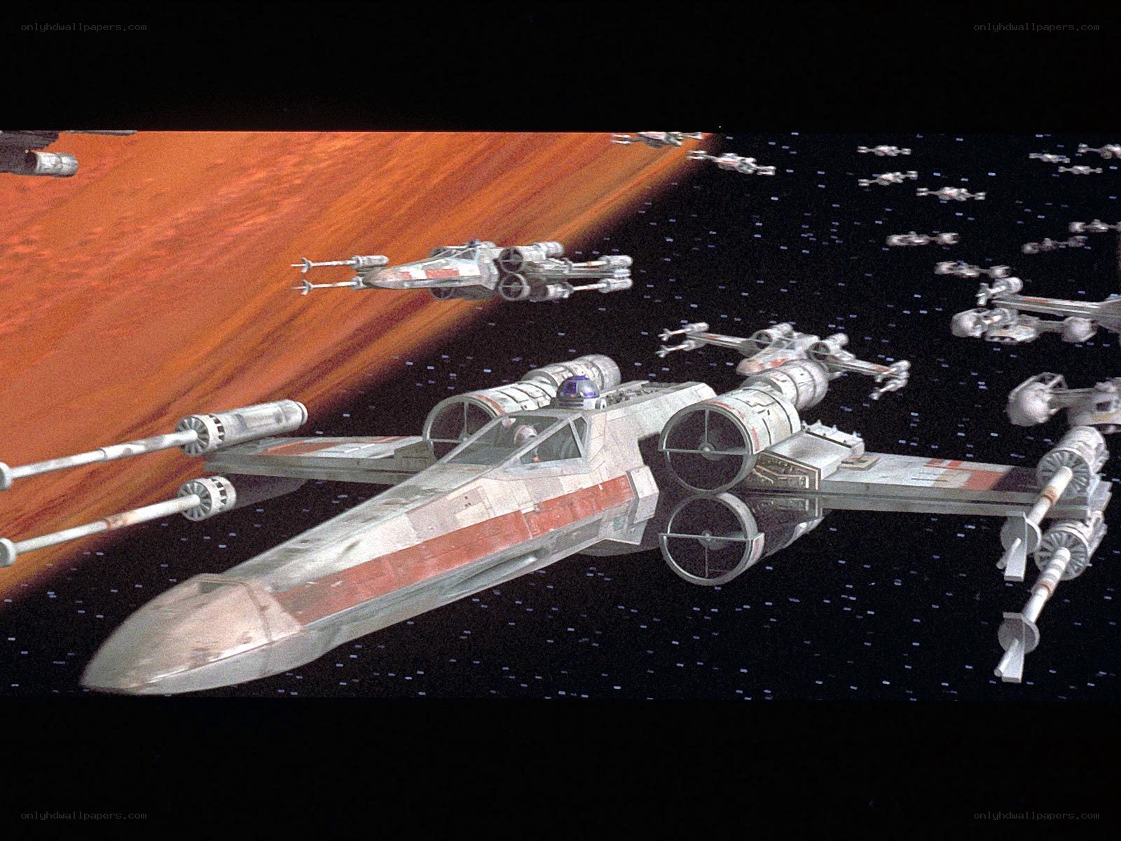 X-wing fighters in space