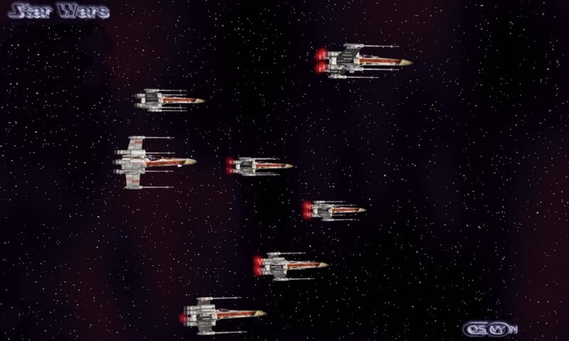 X-wing fighters in space