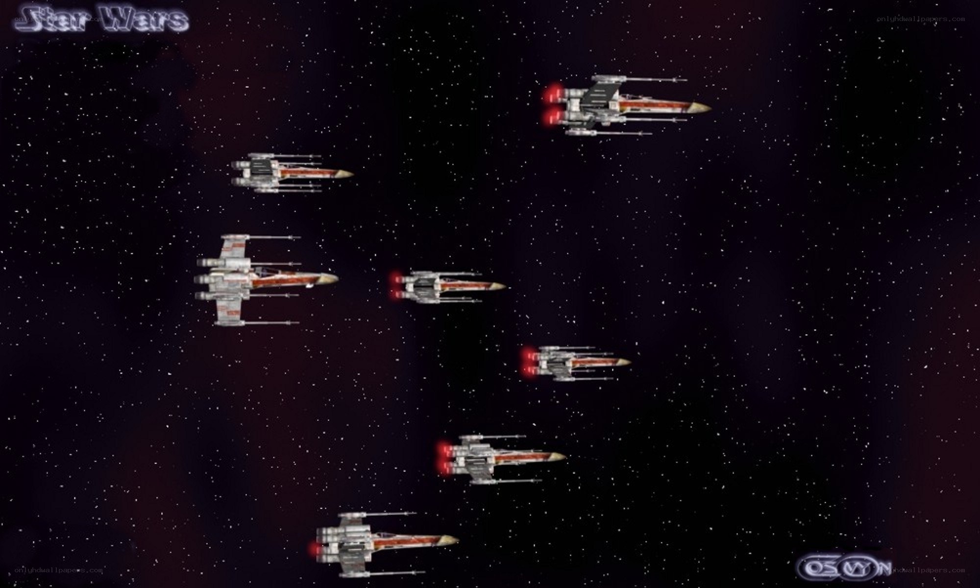 X-wing fighters in space