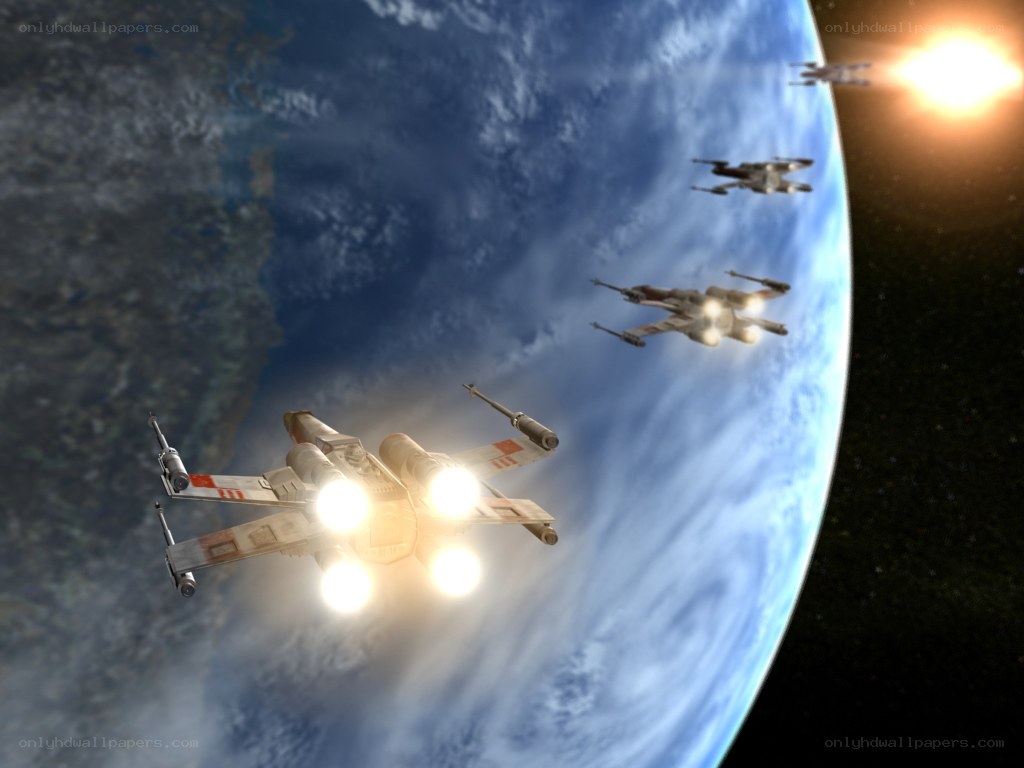 X-wing fighters in space