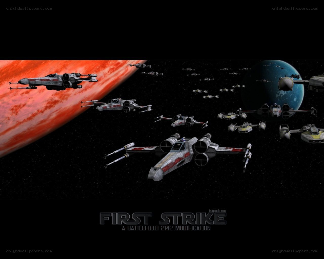 X-wing fighters in space