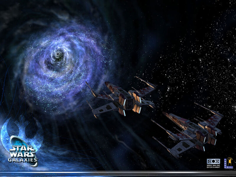 X-wing Fighters in Space — Blue, Dramatic