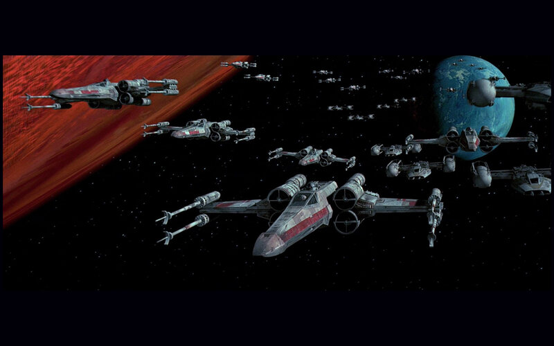 X-wing fighters in space