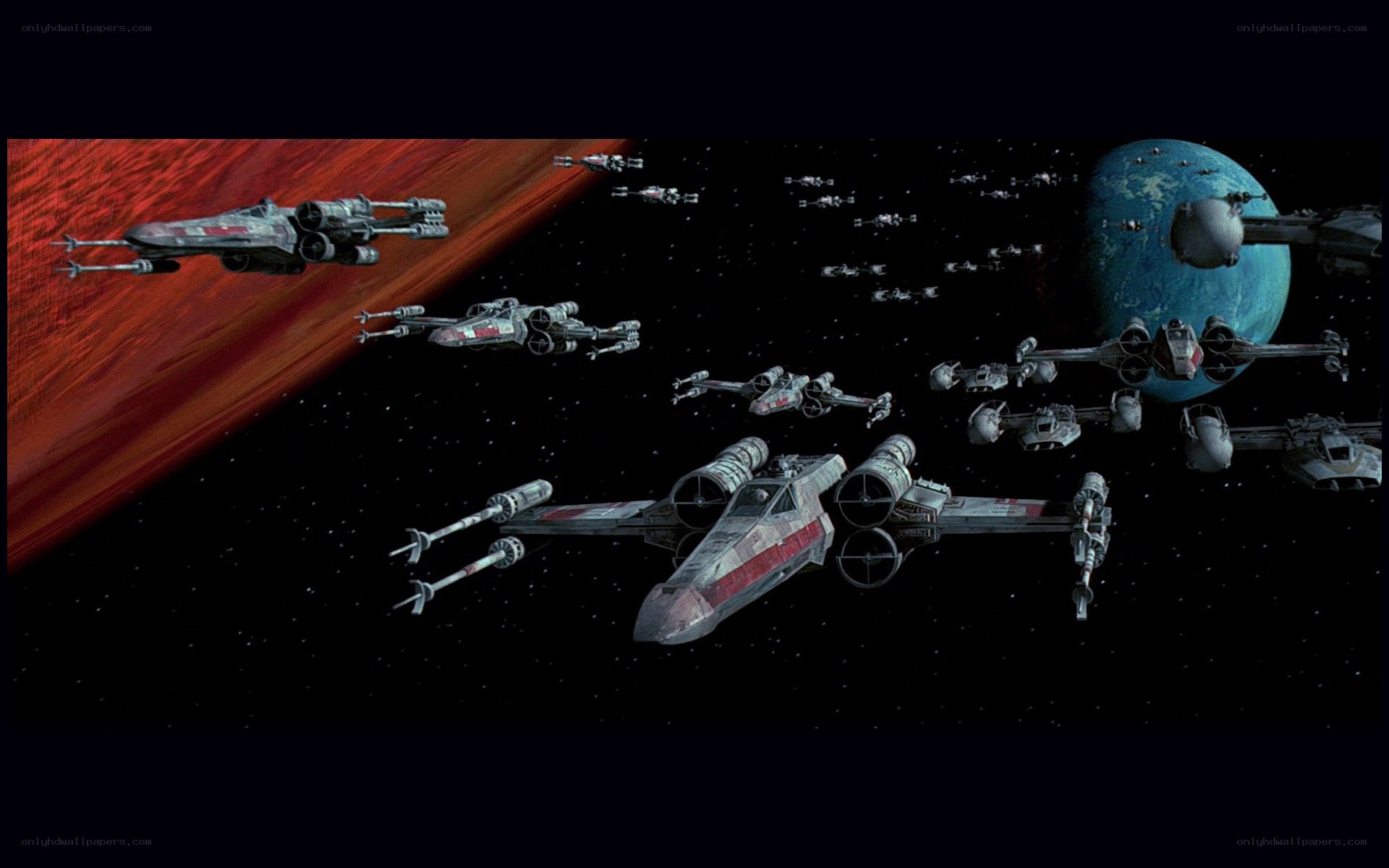X-wing fighters in space