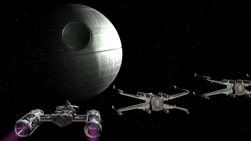 X-wing Fighters Near Death Star