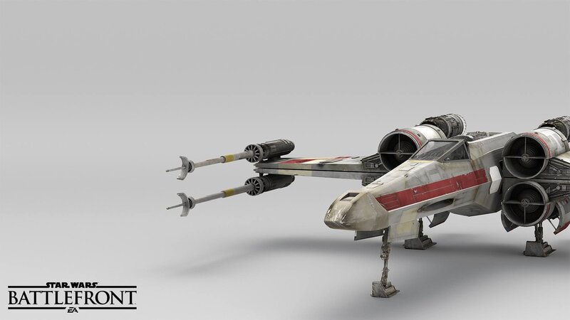 X-wing Starfighter — Gray, Neutral, 3d Render