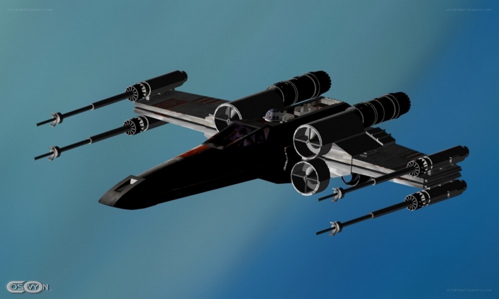 X-wing starfighter in flight