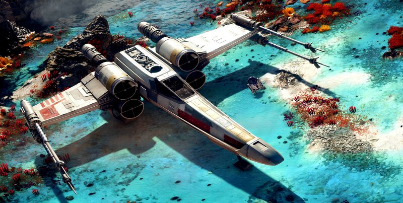 X-wing Starfighter on Beach