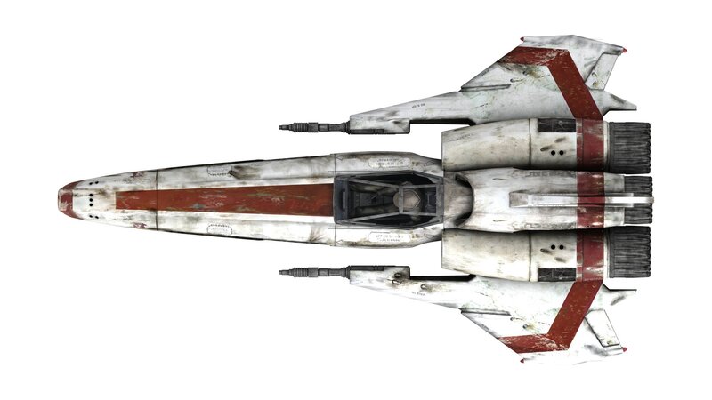 X-wing starfighter top view
