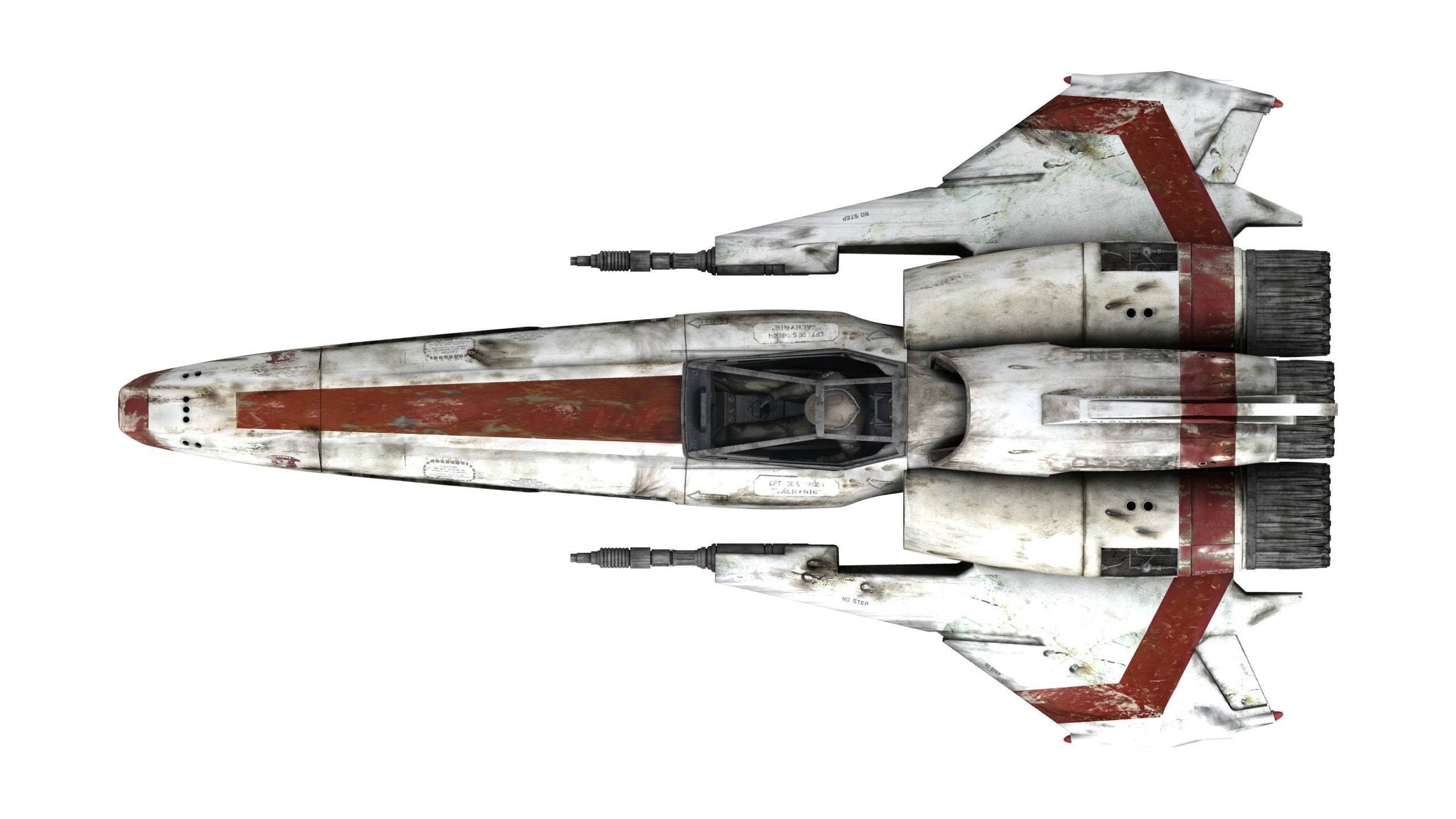 X-wing starfighter top view