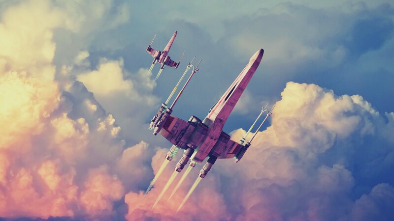 X-wing Starfighters — Blue, Dramatic