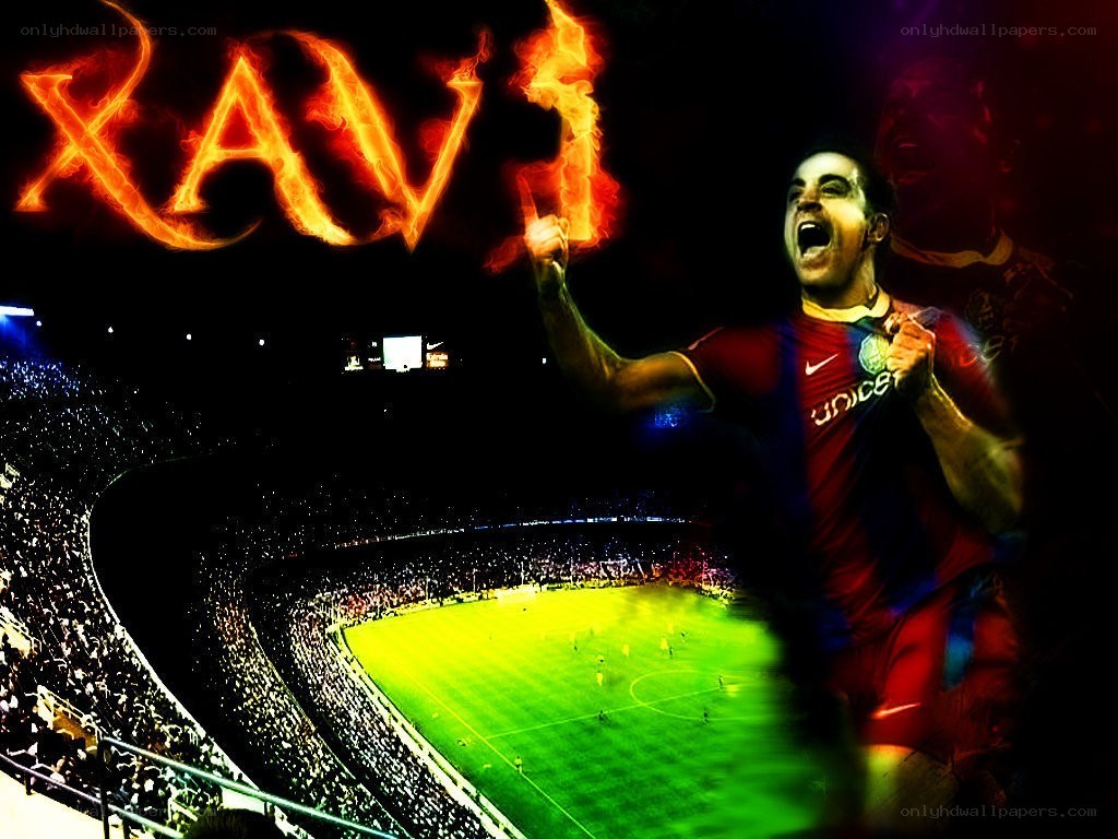 Xavi celebrating at stadium
