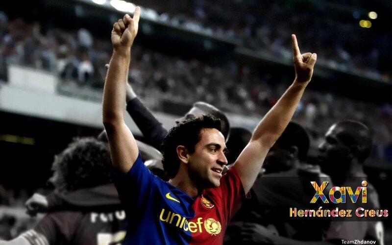 Xavi Hernandez celebrates victory