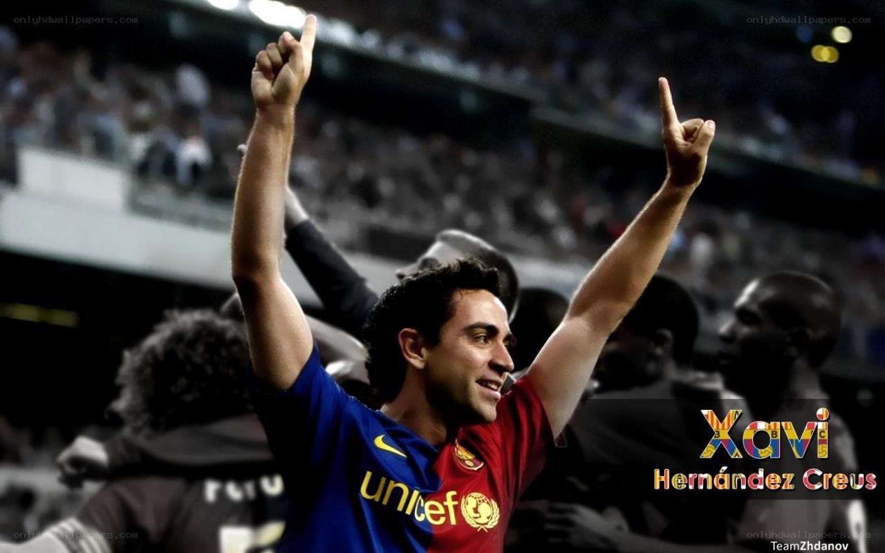 Xavi Hernandez celebrates victory