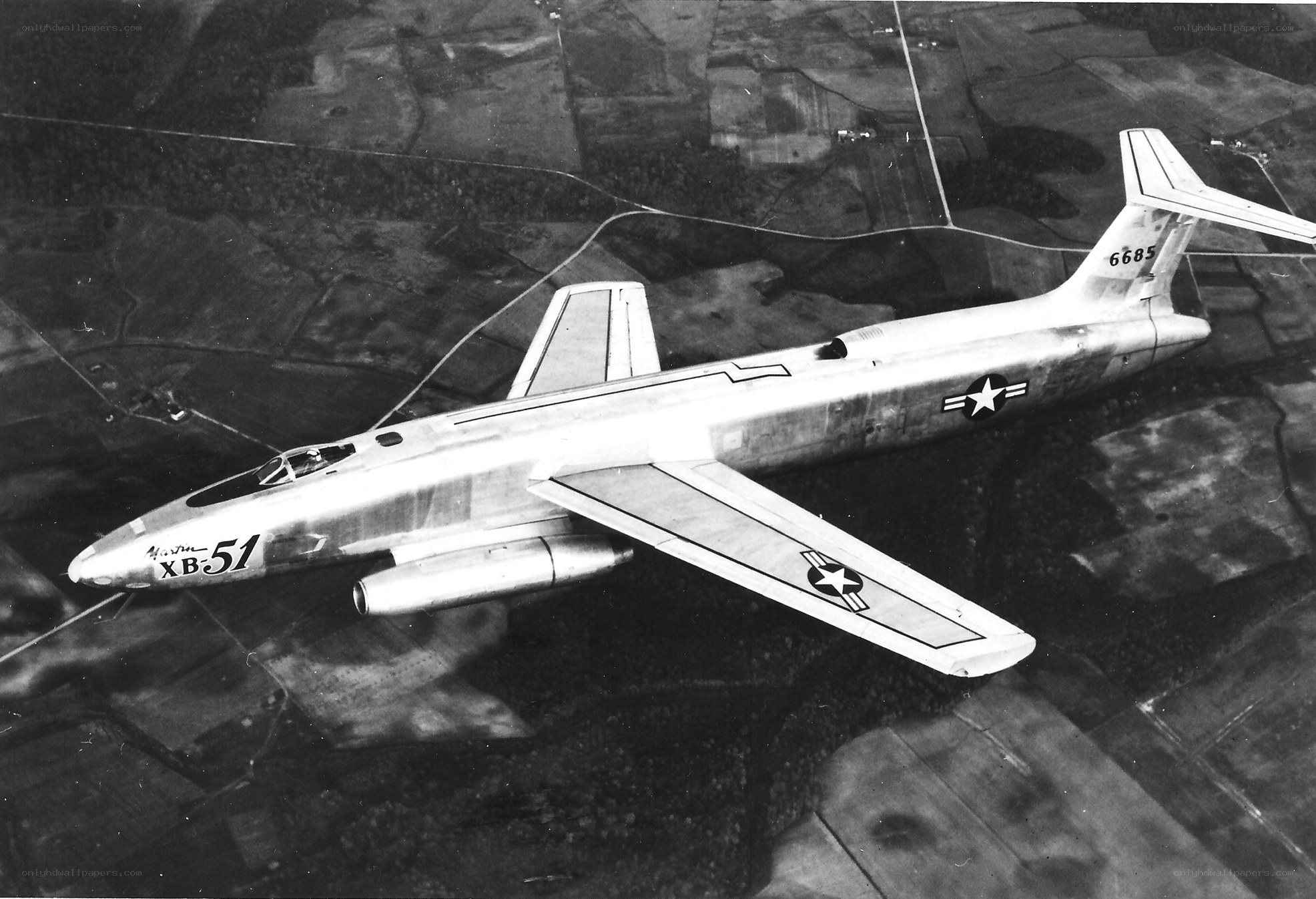XB-51 bomber in flight