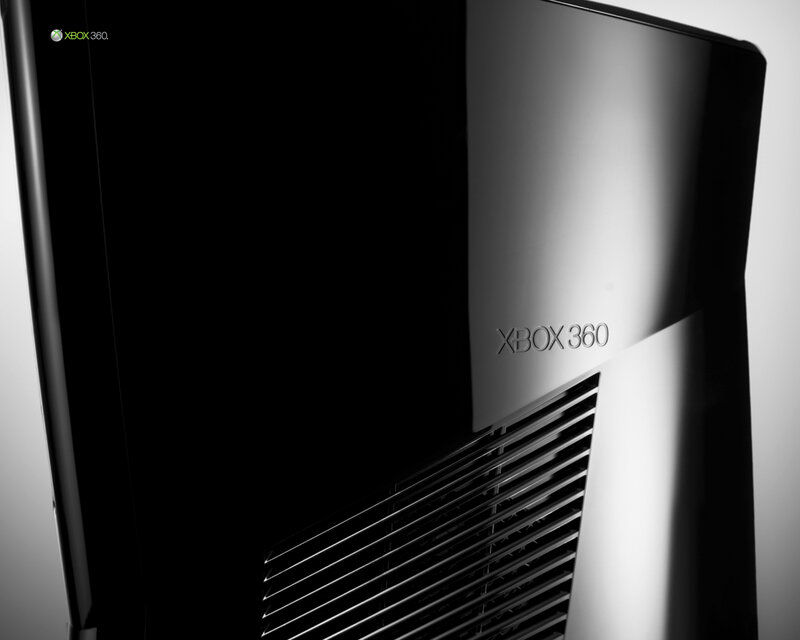 Xbox 360 Console — Black, Dramatic, Photograph