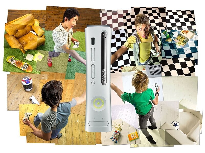 Xbox 360 gaming collage