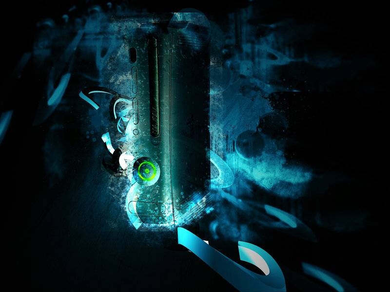 Xbox 360 with glowing effects