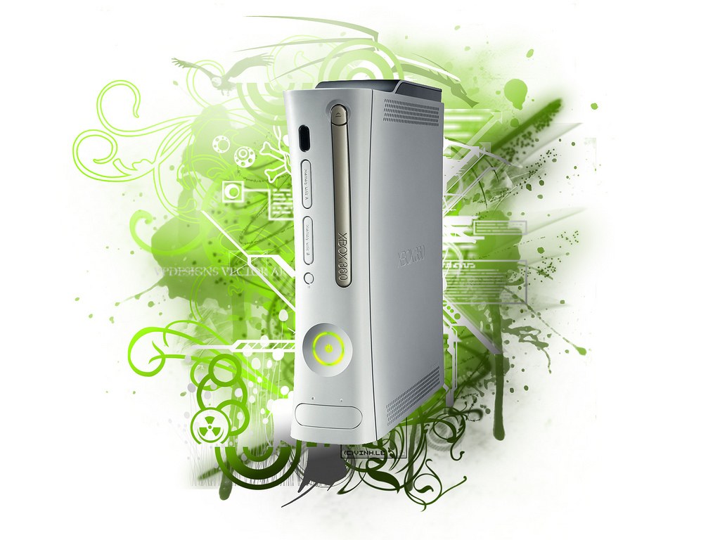 Xbox 360 with green design